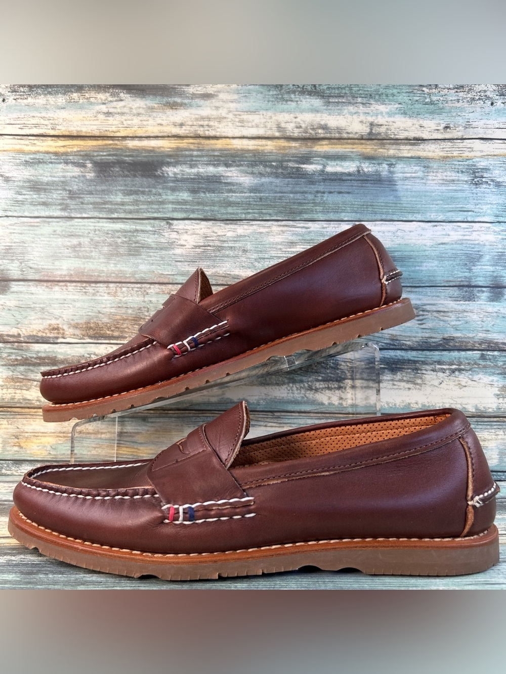 Sperry Gold Cup Made In Maine Penny Loafer Size 11D Brown Leather Vibram Soles - Picture 4 of 13